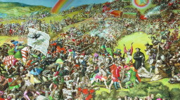 At Frankenhausen, scene of the final battle in 1525, there is now a museum dedicated to the Peasants' War in Thuringia.  This image is one of several huge murals there, painted by Werner T&uuml;bke.