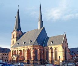Zwickau - St Catherine's Church, where M&uuml;ntzer preached in 1520-21 (you can see M's statue just in front of it)